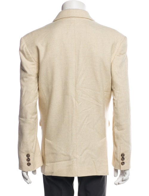 Anine Bing Virgin Wool Plaid Print Blazer