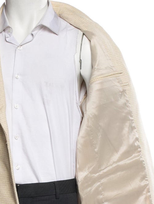 Anine Bing Virgin Wool Plaid Print Blazer