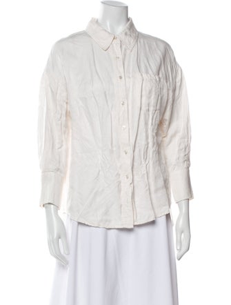 Anine Bing Three-Quarter Sleeve Button-Up Top