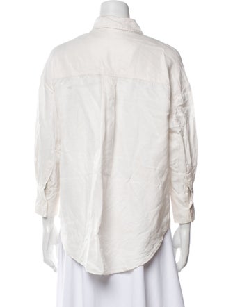 Anine Bing Three-Quarter Sleeve Button-Up Top