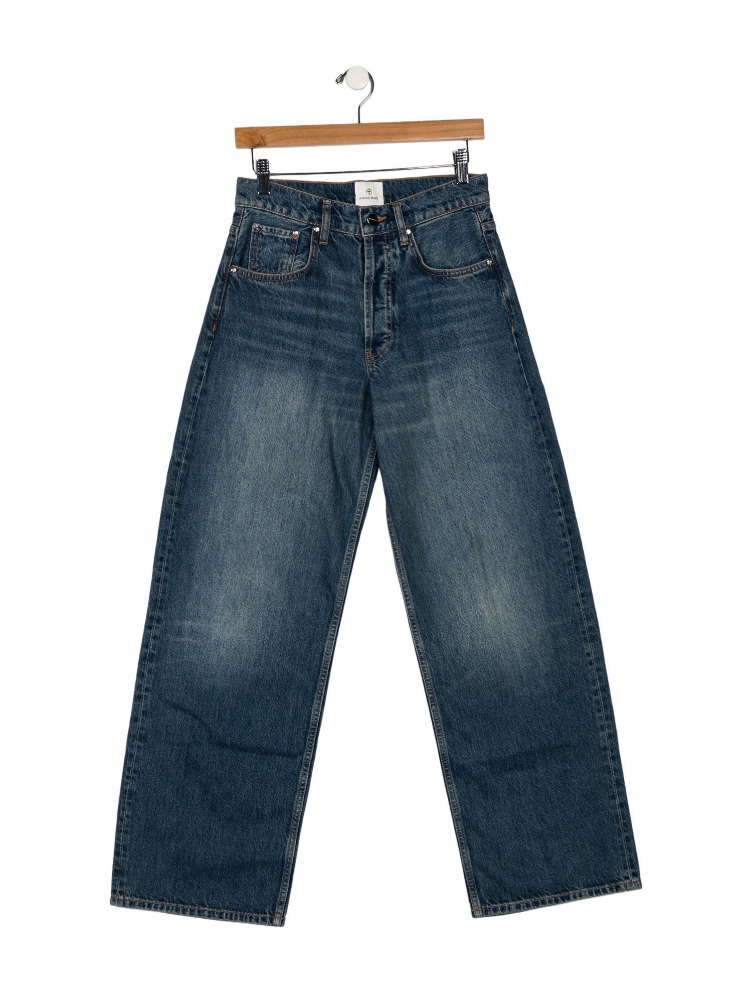 Anine Bing Mid-Rise Wide Leg Jeans