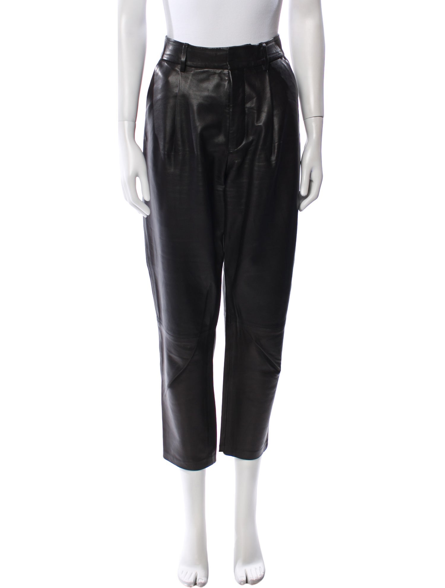 Anine Bing Leather Straight Leg Pants
