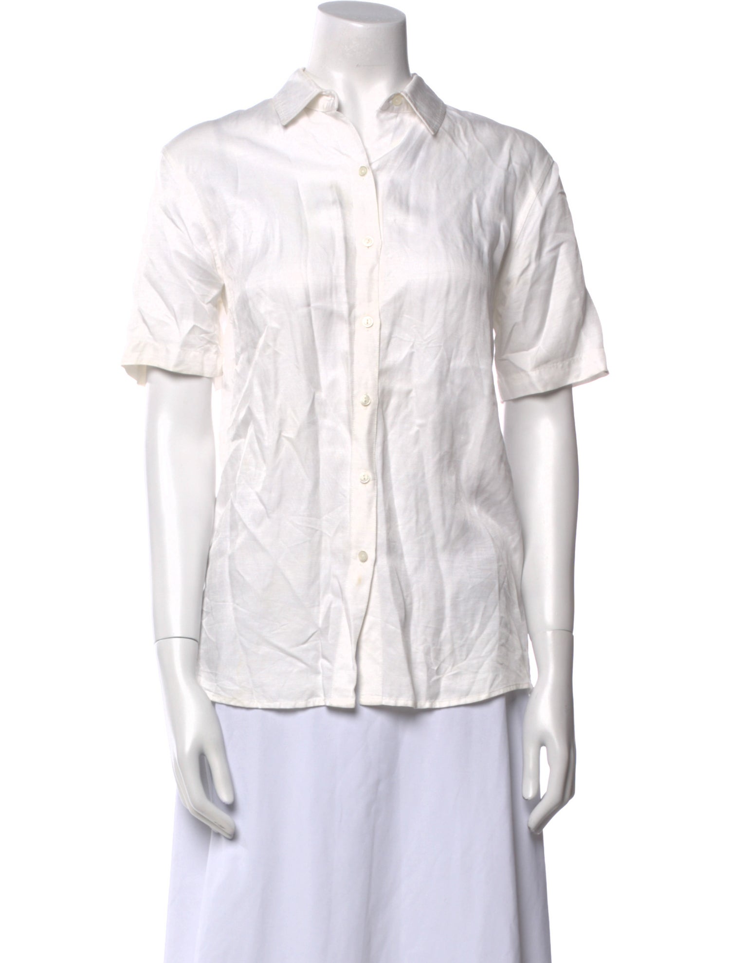Anine Bing Short Sleeve Button-Up Top
