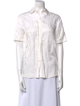 Anine Bing Short Sleeve Button-Up Top
