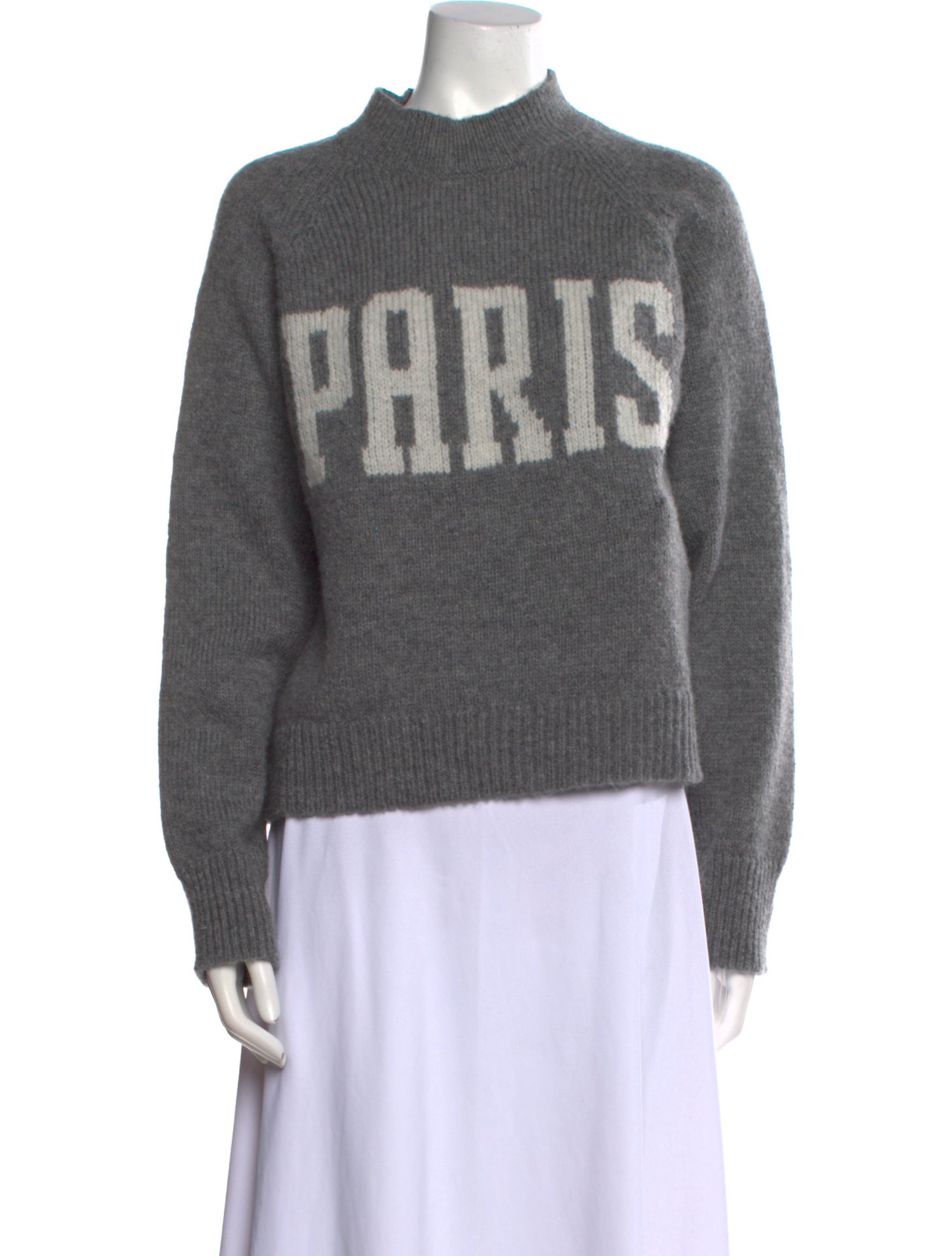 Anine Bing Merino Wool Graphic Print Sweater