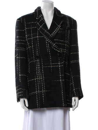 Anine Bing Wool Tweed Pattern Peacoat