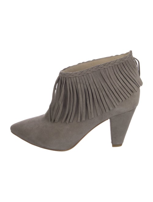 Anine Bing Suede Fringe Trim Accent Boots
