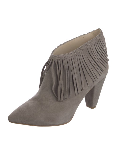 Anine Bing Suede Fringe Trim Accent Boots