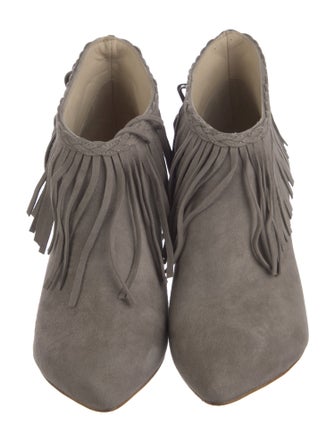 Anine Bing Suede Fringe Trim Accent Boots