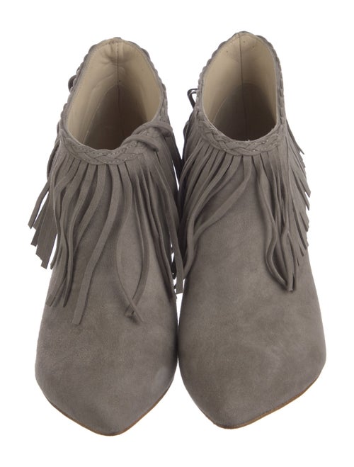 Anine Bing Suede Fringe Trim Accent Boots