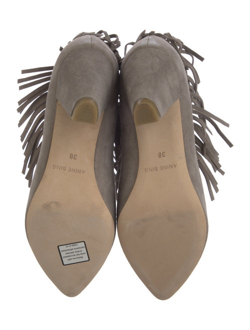 Anine Bing Suede Fringe Trim Accent Boots