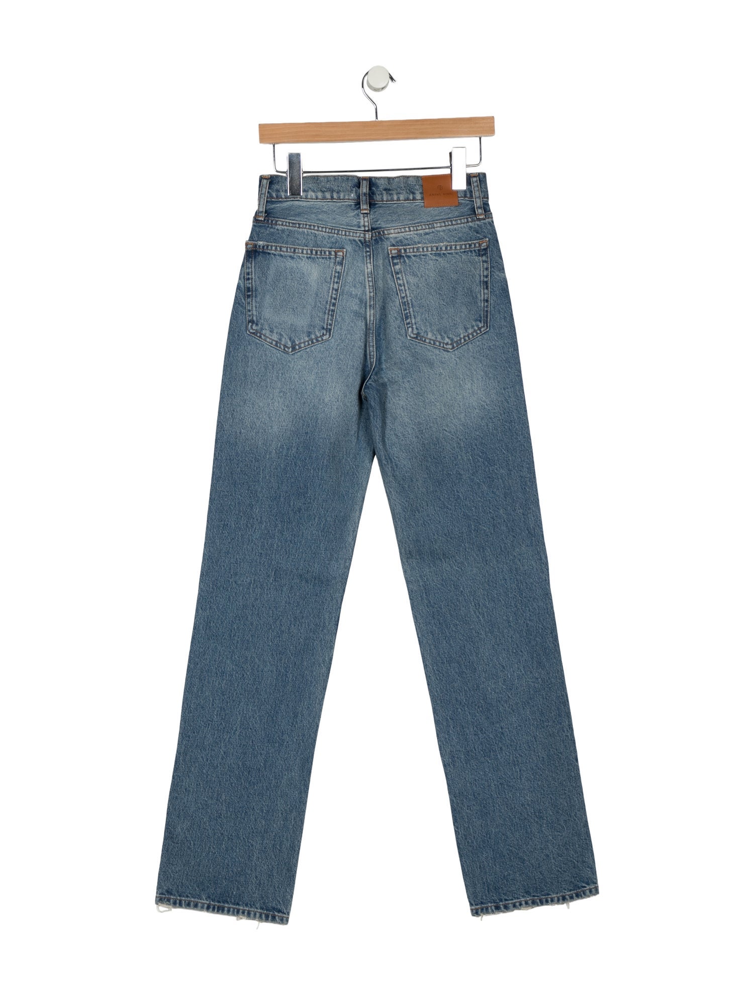 Anine Bing High-Rise Straight Leg Jeans