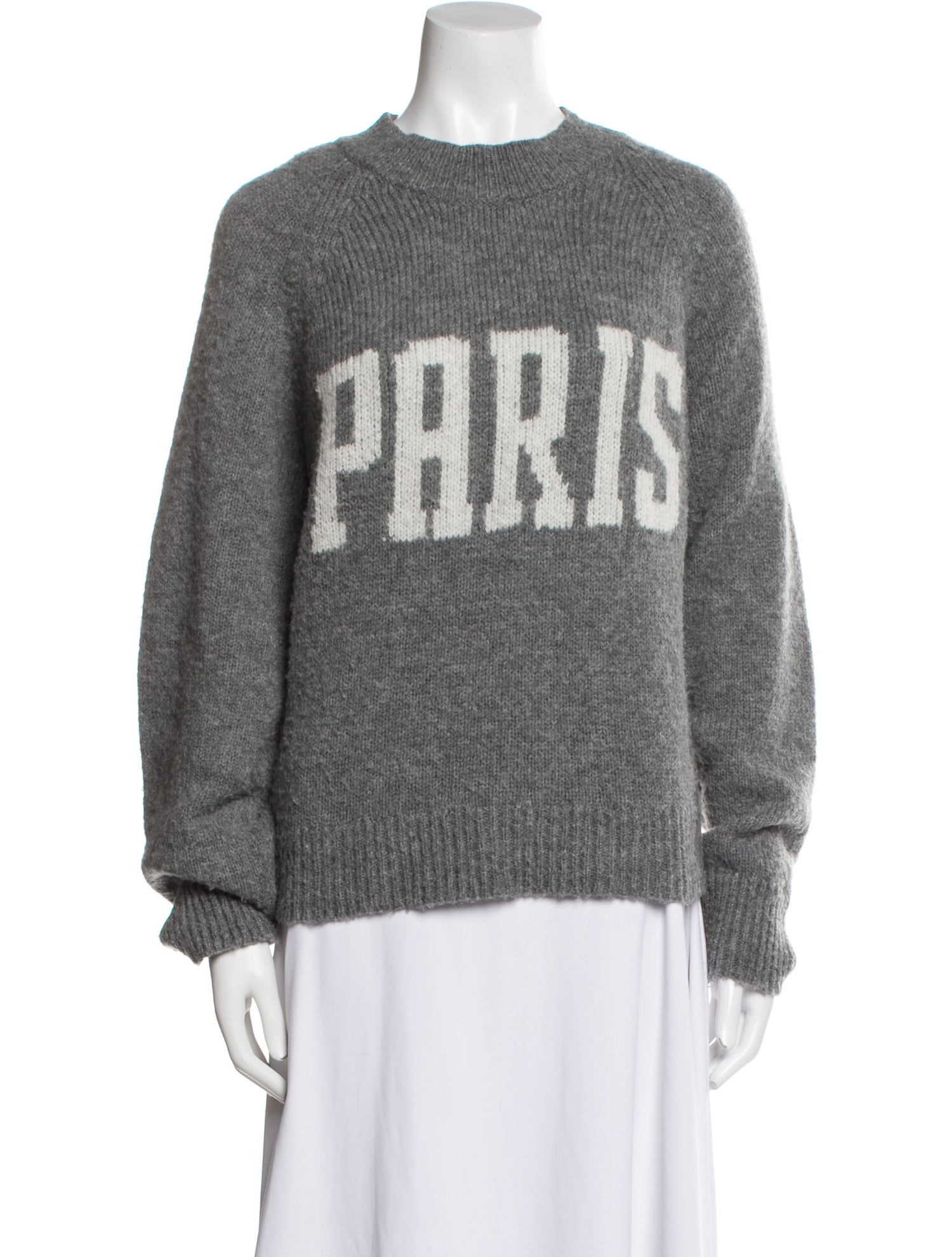 Anine Bing Merino Wool Graphic Print Sweater