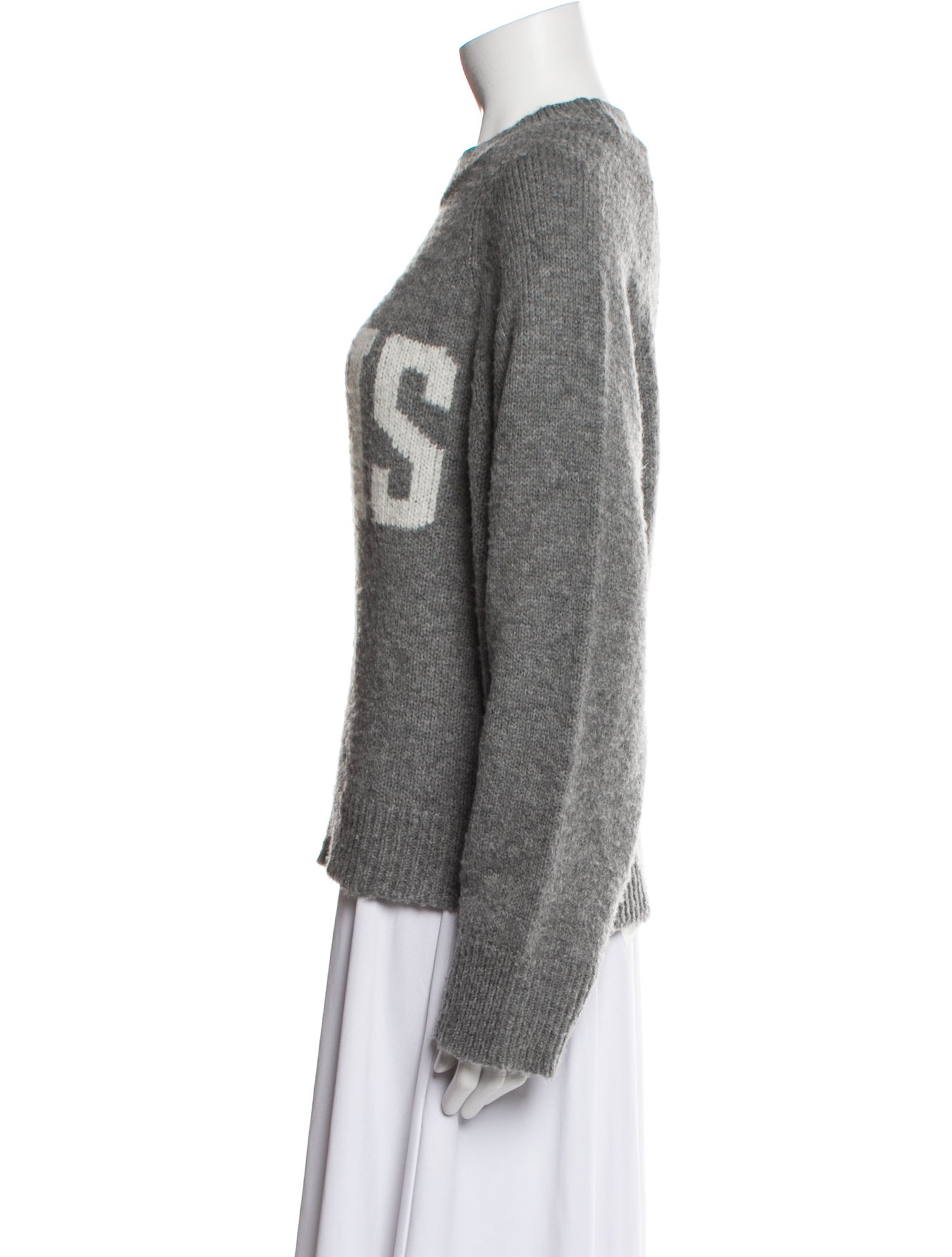 Anine Bing Merino Wool Graphic Print Sweater