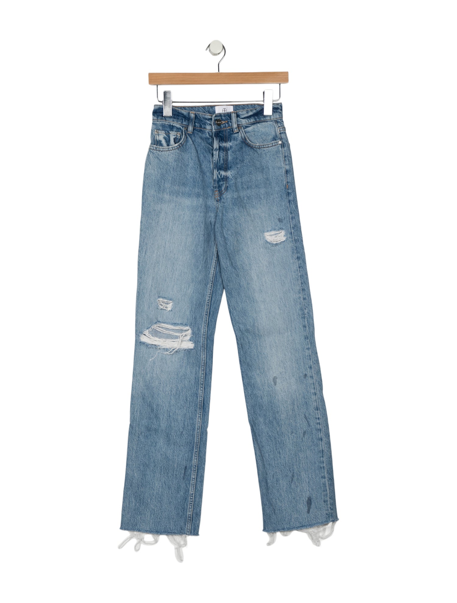 Anine Bing High-Rise Straight Leg Jeans