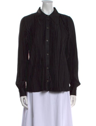 Anine Bing Printed Long Sleeve Button-Up Top