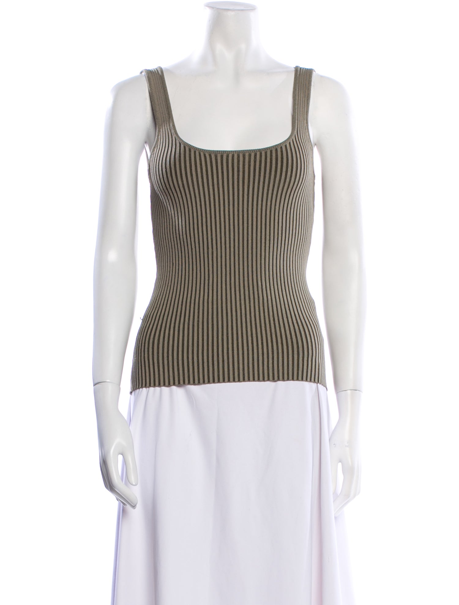 Anine Bing Striped Square Neckline Top