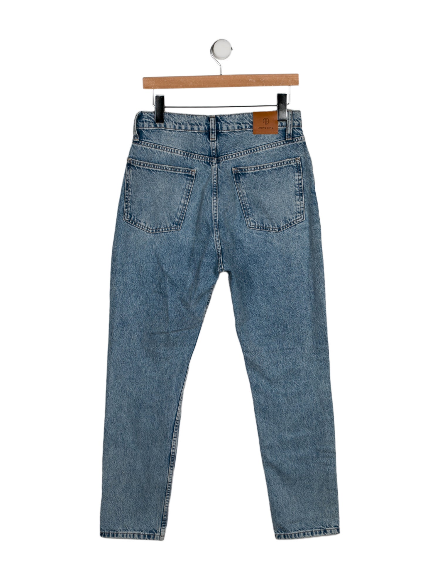 Anine Bing High-Rise Straight Leg Jeans