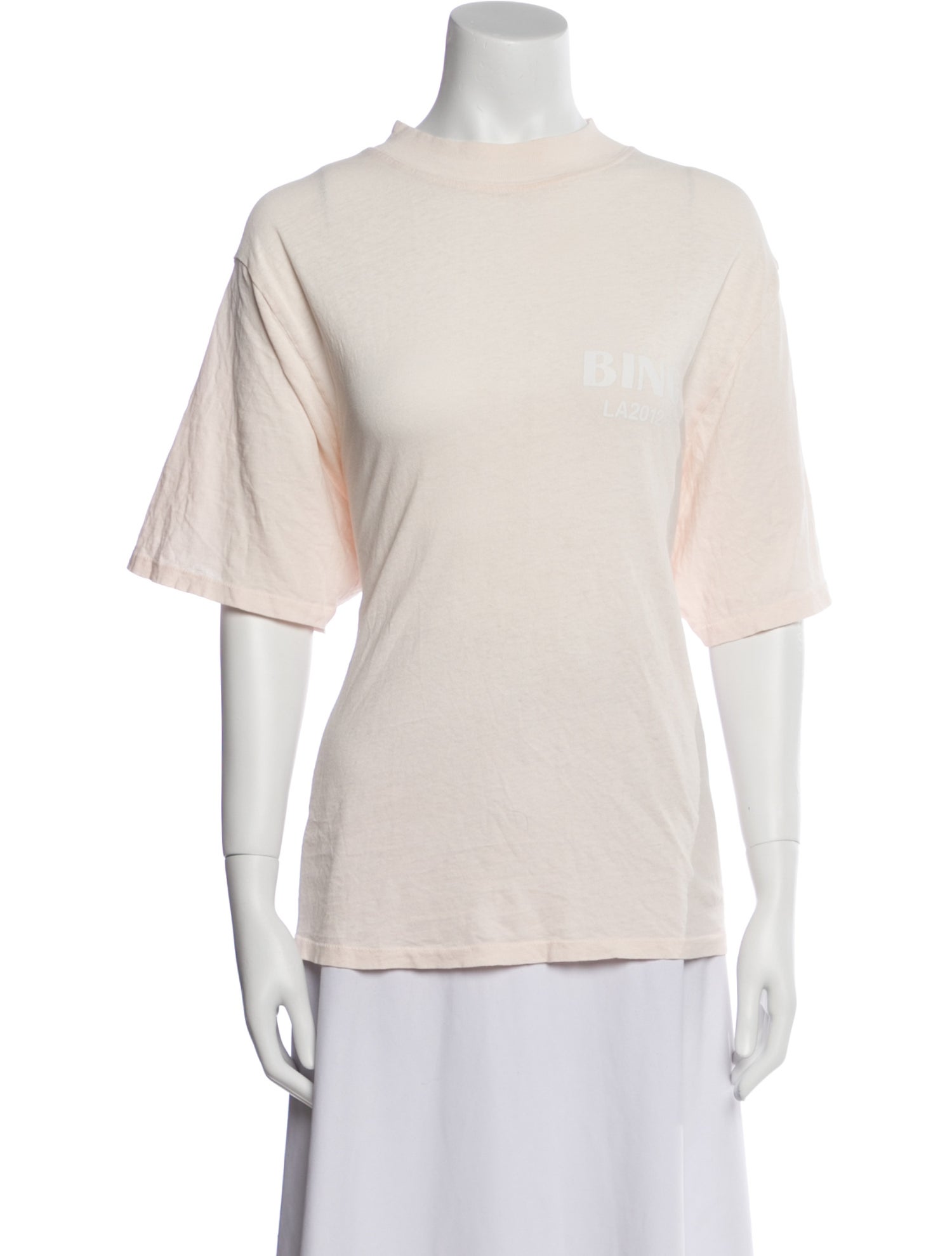 Anine Bing Mock Neck Short Sleeve T-Shirt