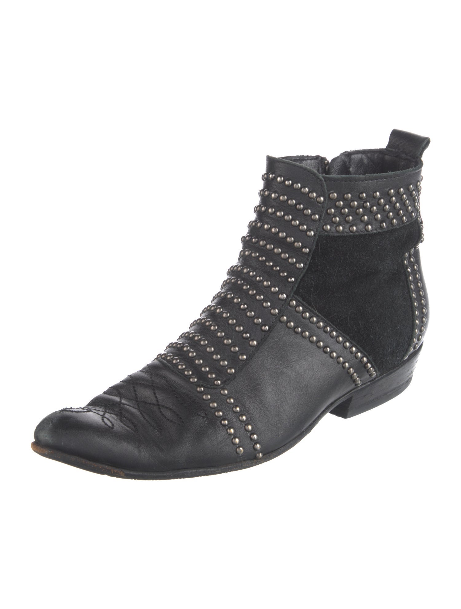Anine Bing Leather Studded Accents Boots
