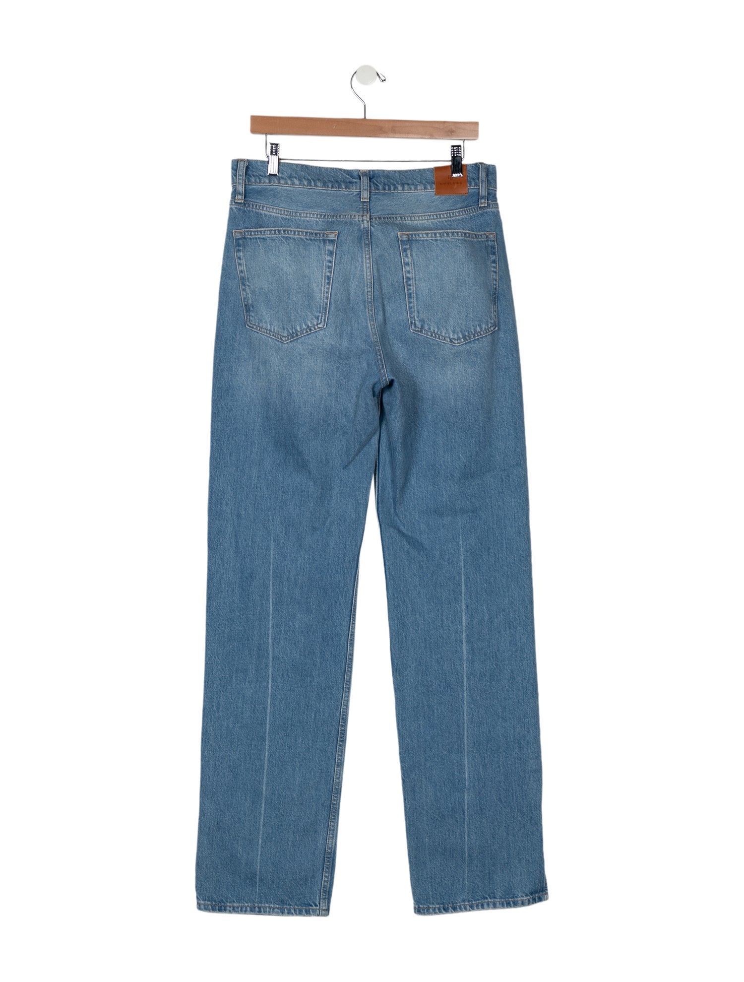 Anine Bing Mid-Rise Straight Leg Jeans
