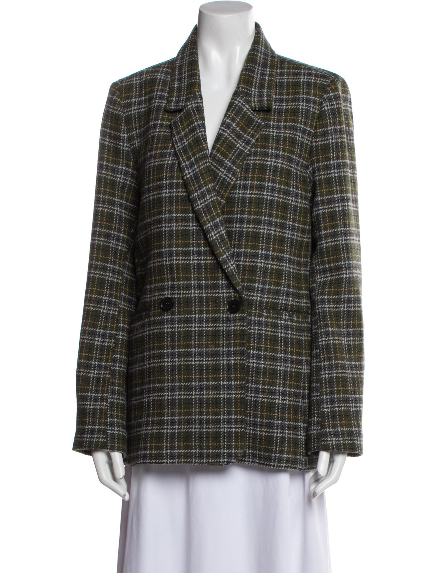 Anine Bing Plaid Print Blazer