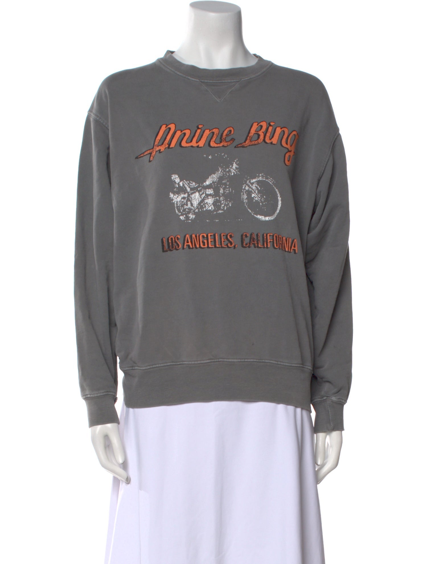 Anine Bing Graphic Print Crew Neck Sweater