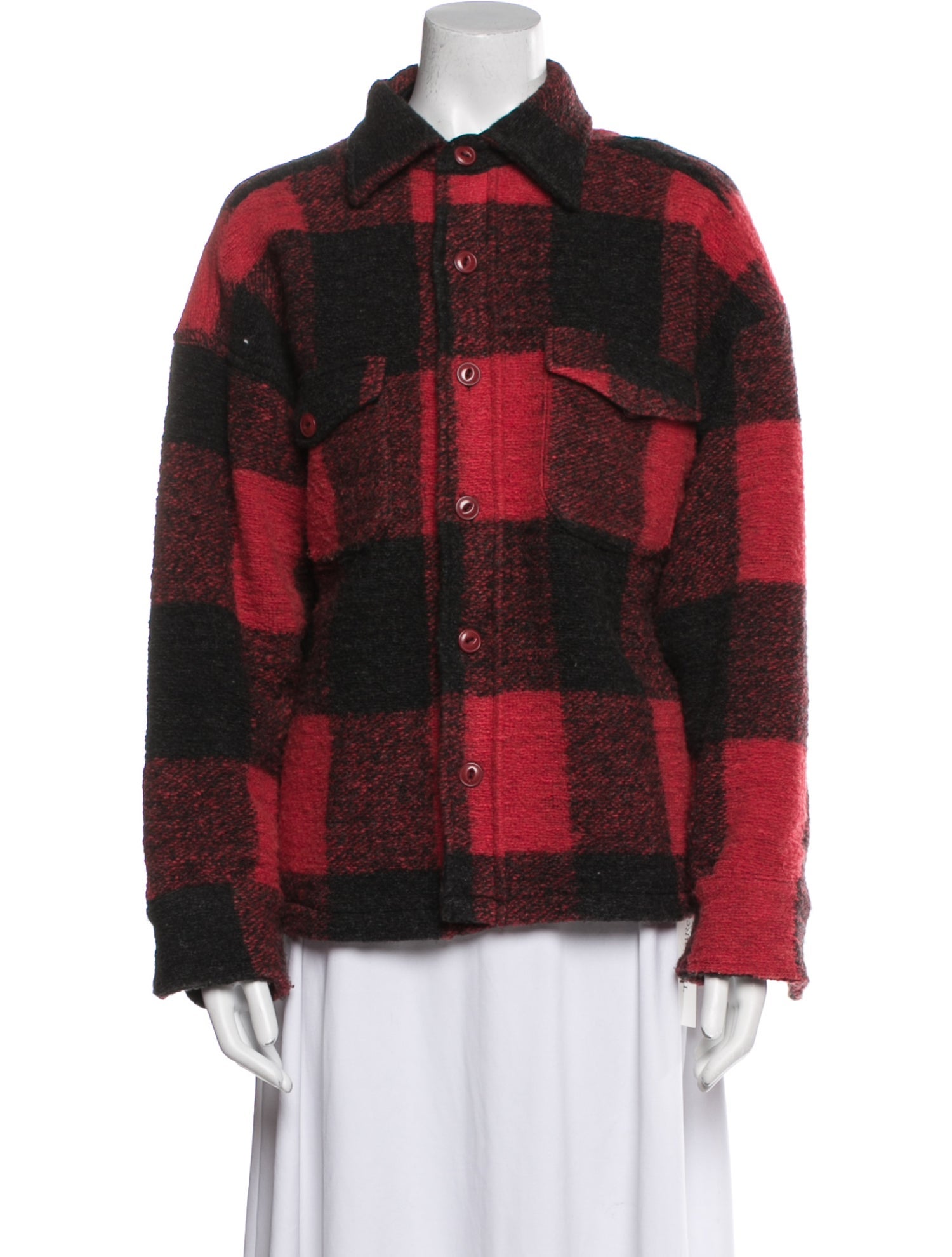 Anine Bing Wool Plaid Print Jacket