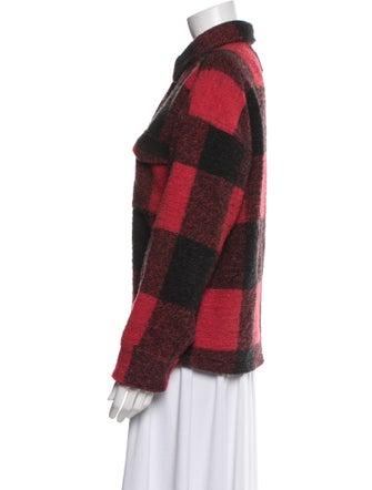 Anine Bing Wool Plaid Print Jacket