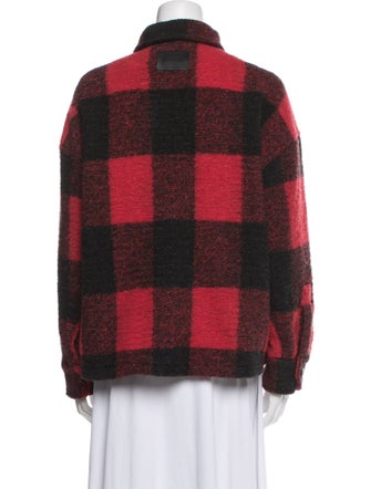 Anine Bing Wool Plaid Print Jacket