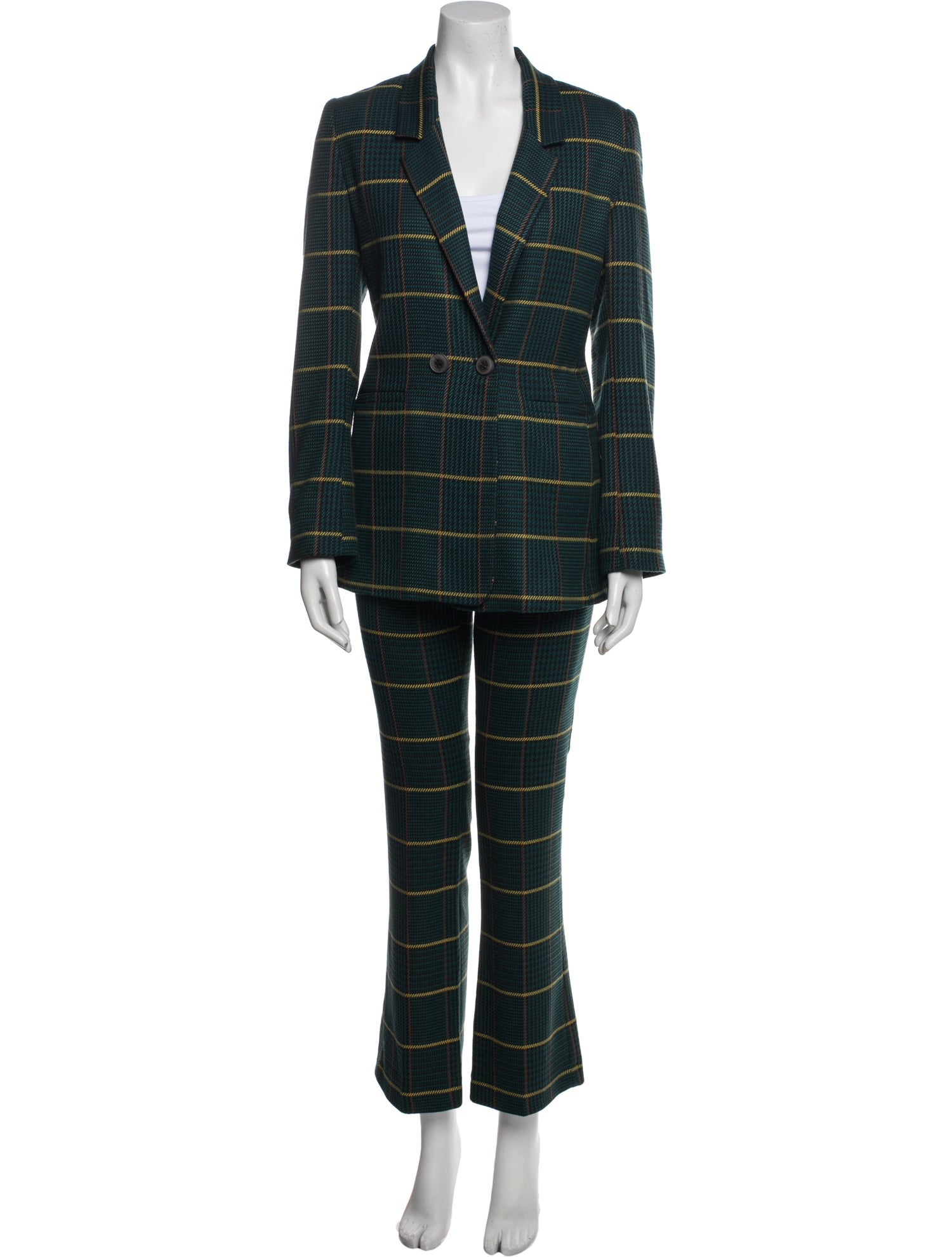 Anine Bing Plaid Print Pantsuit