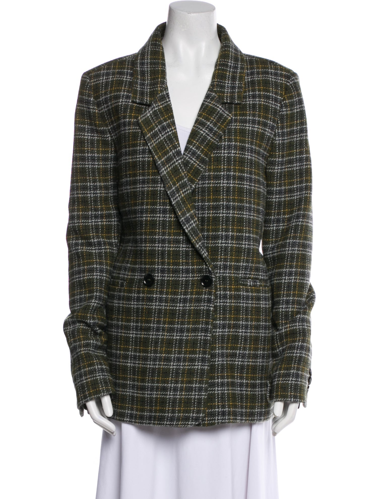 Anine Bing Plaid Print Blazer