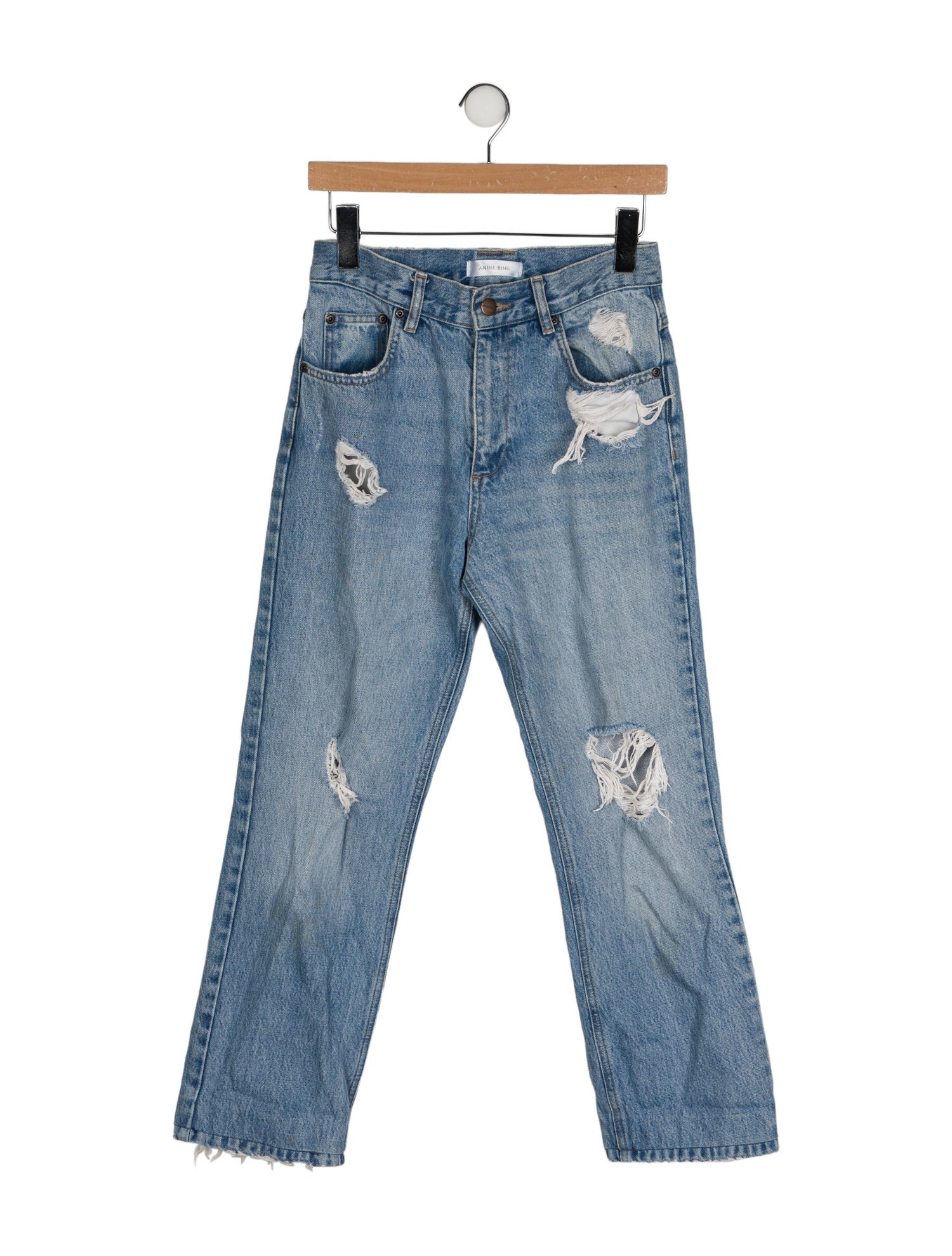 Anine Bing High-Rise Straight Leg Jeans