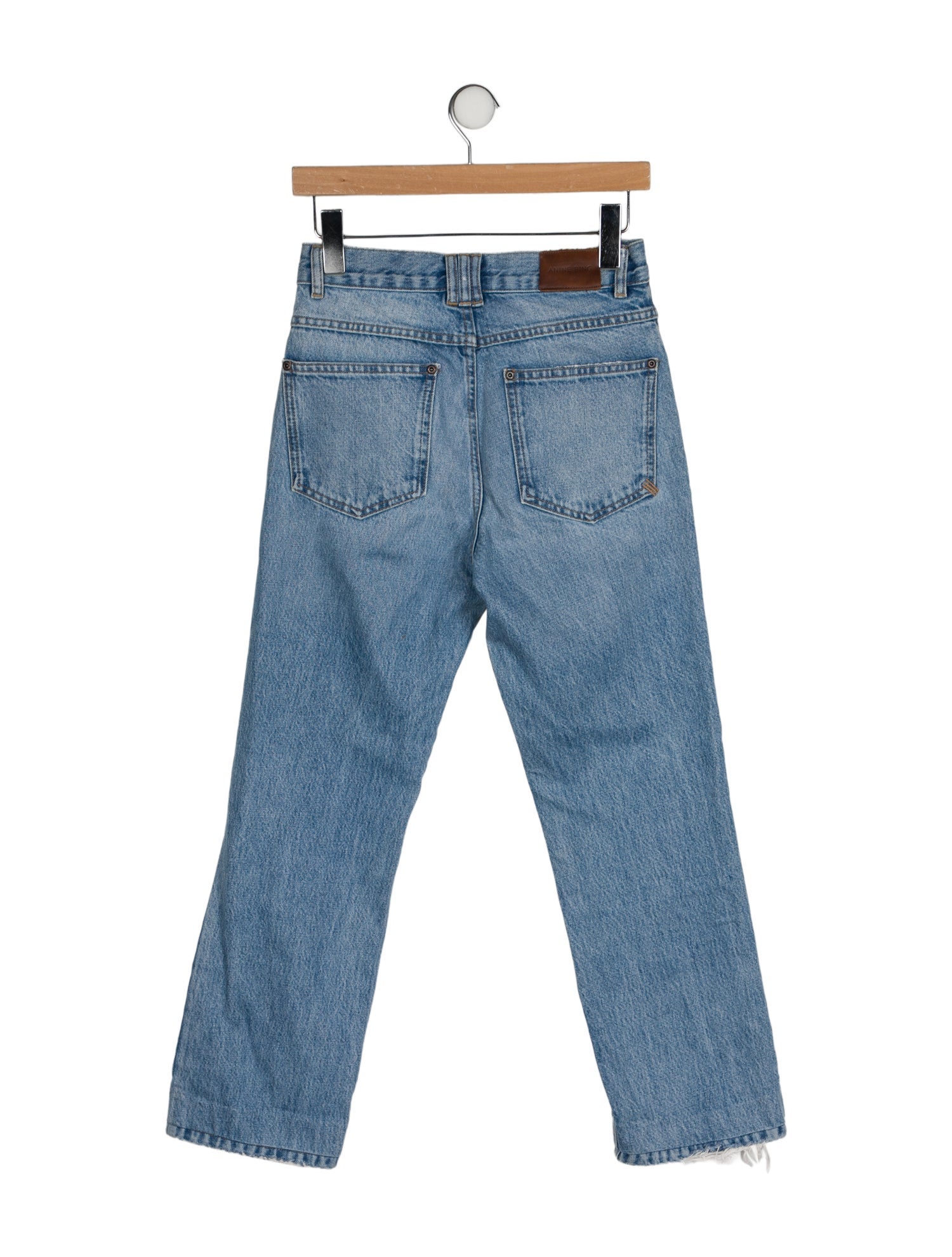 Anine Bing High-Rise Straight Leg Jeans