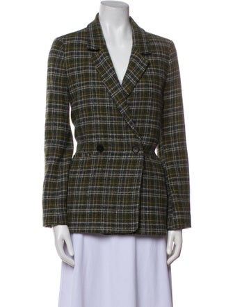 Anine Bing Plaid Print Blazer