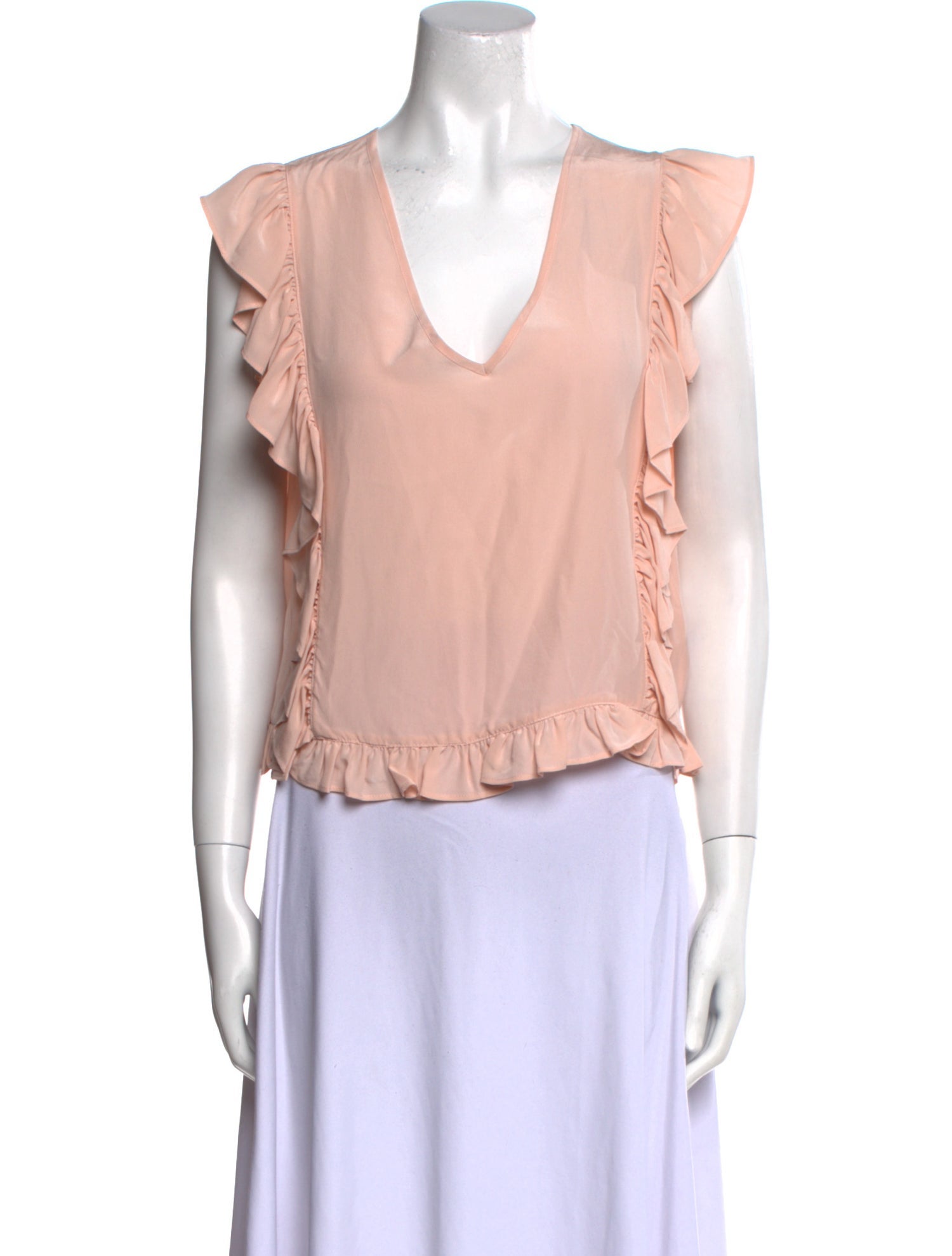 Anine Bing Silk V-Neck Crop Top
