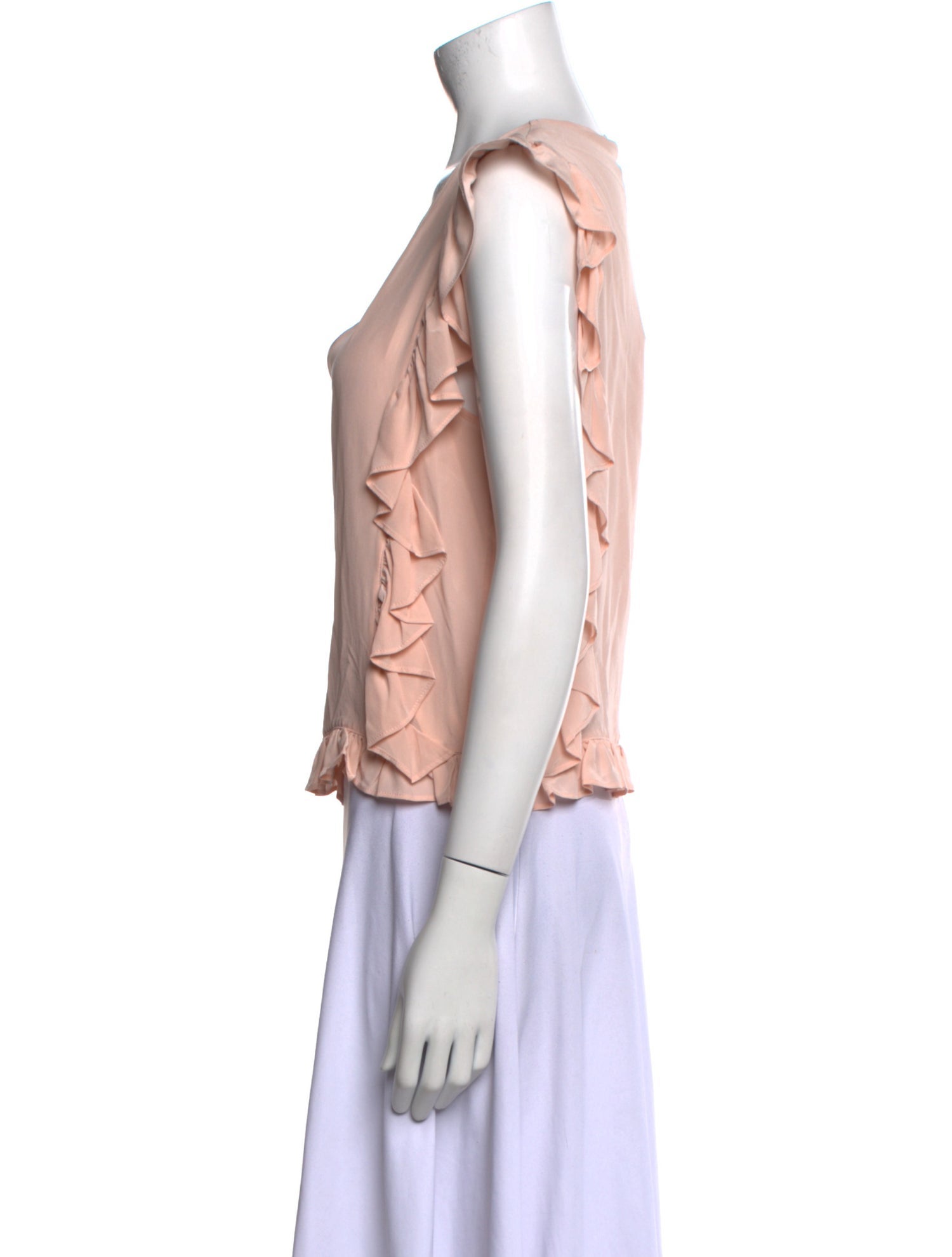 Anine Bing Silk V-Neck Crop Top