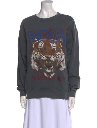 Anine Bing Graphic Print Crew Neck Sweatshirt