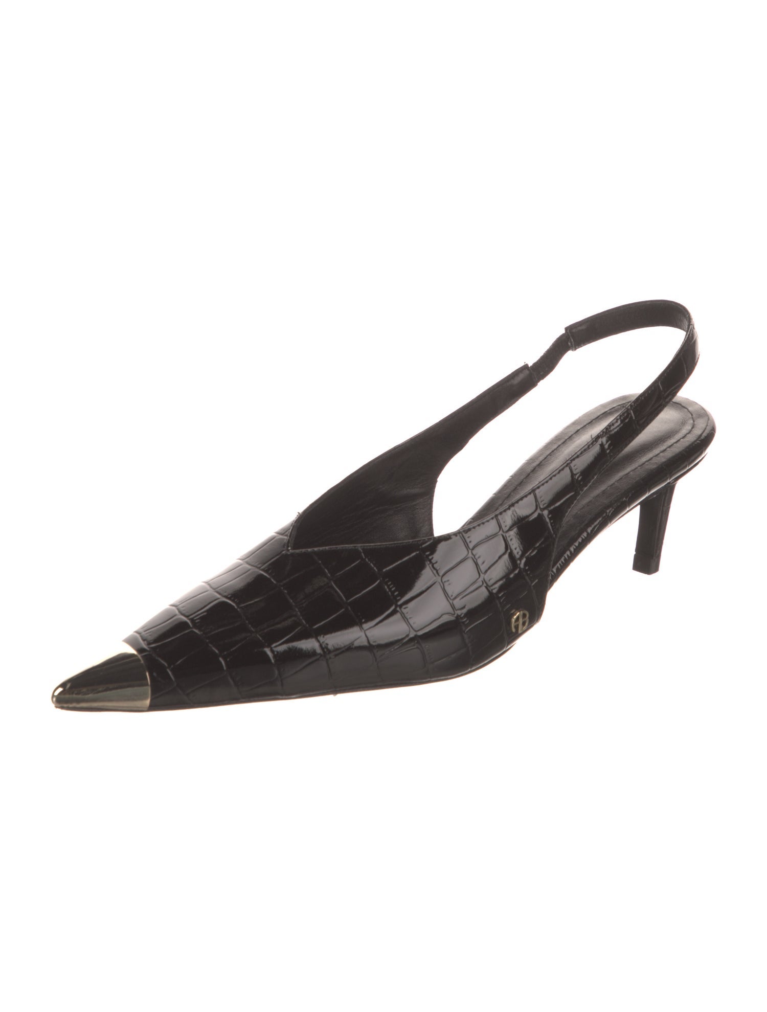 Anine Bing Embossed Leather Slingback Pumps