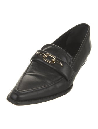 Anine Bing Leather Chain-Link Accents Loafers
