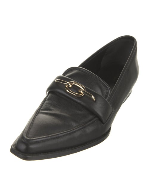 Anine Bing Leather Chain-Link Accents Loafers