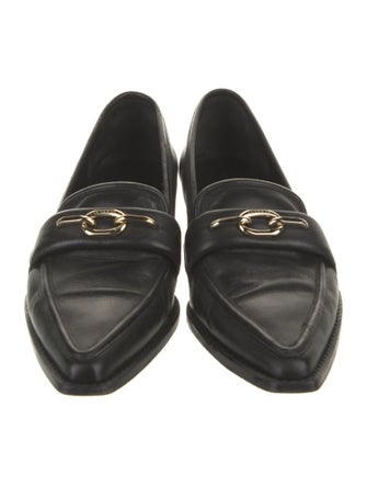Anine Bing Leather Chain-Link Accents Loafers