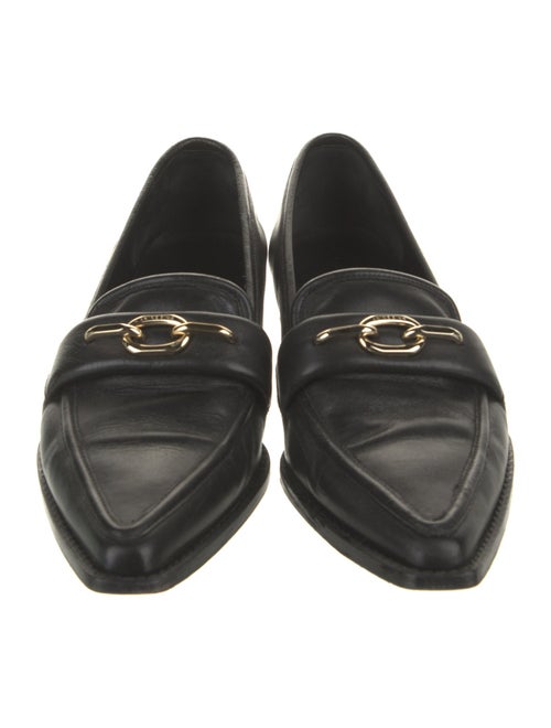 Anine Bing Leather Chain-Link Accents Loafers