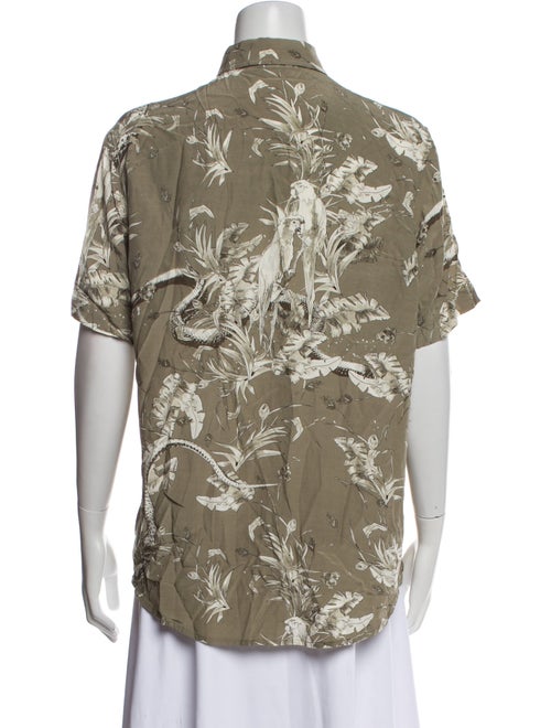 Anine Bing Printed Short Sleeve Button-Up Top