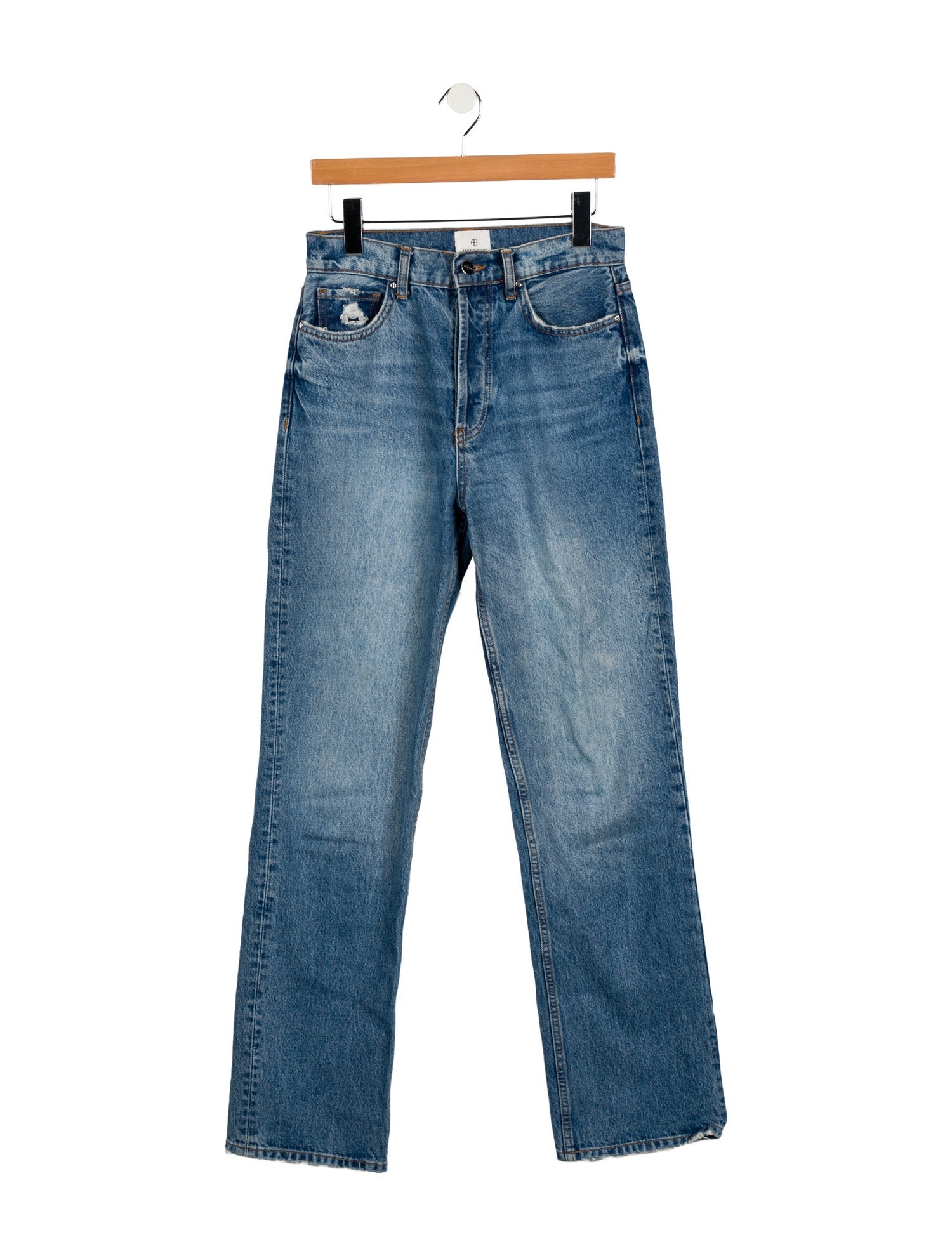 Anine Bing High-Rise Straight Leg Jeans