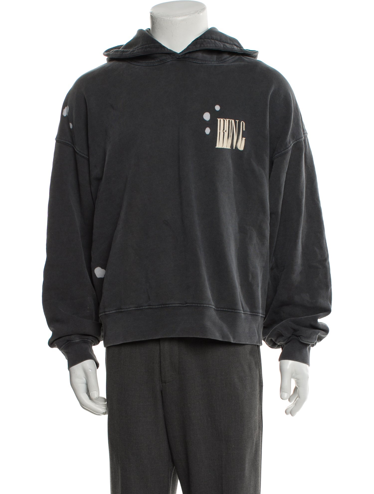 Anine Bing Graphic Print V-Neck Hoodie