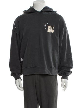 Anine Bing Graphic Print V-Neck Hoodie