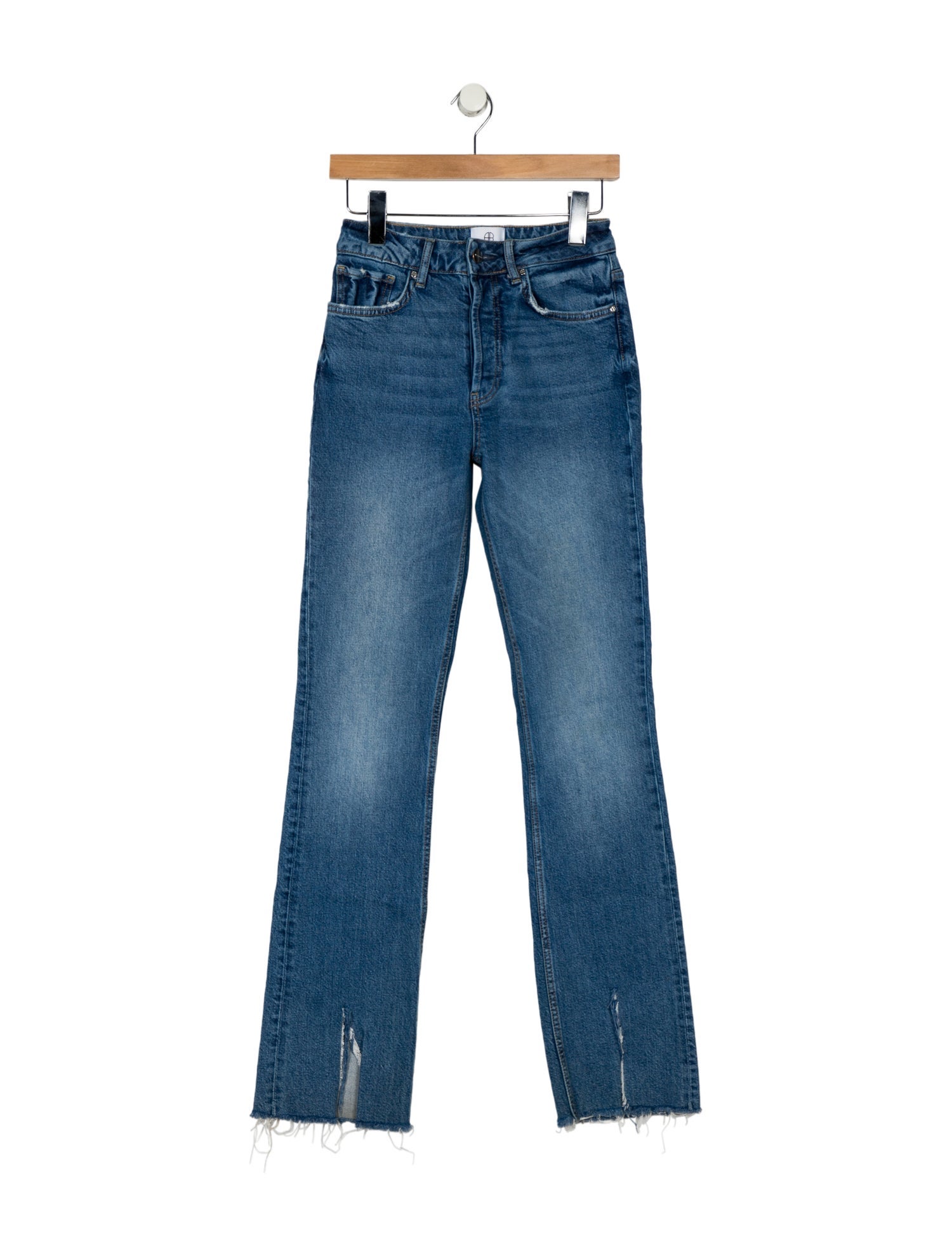Anine Bing Mid-Rise Straight Leg Jeans