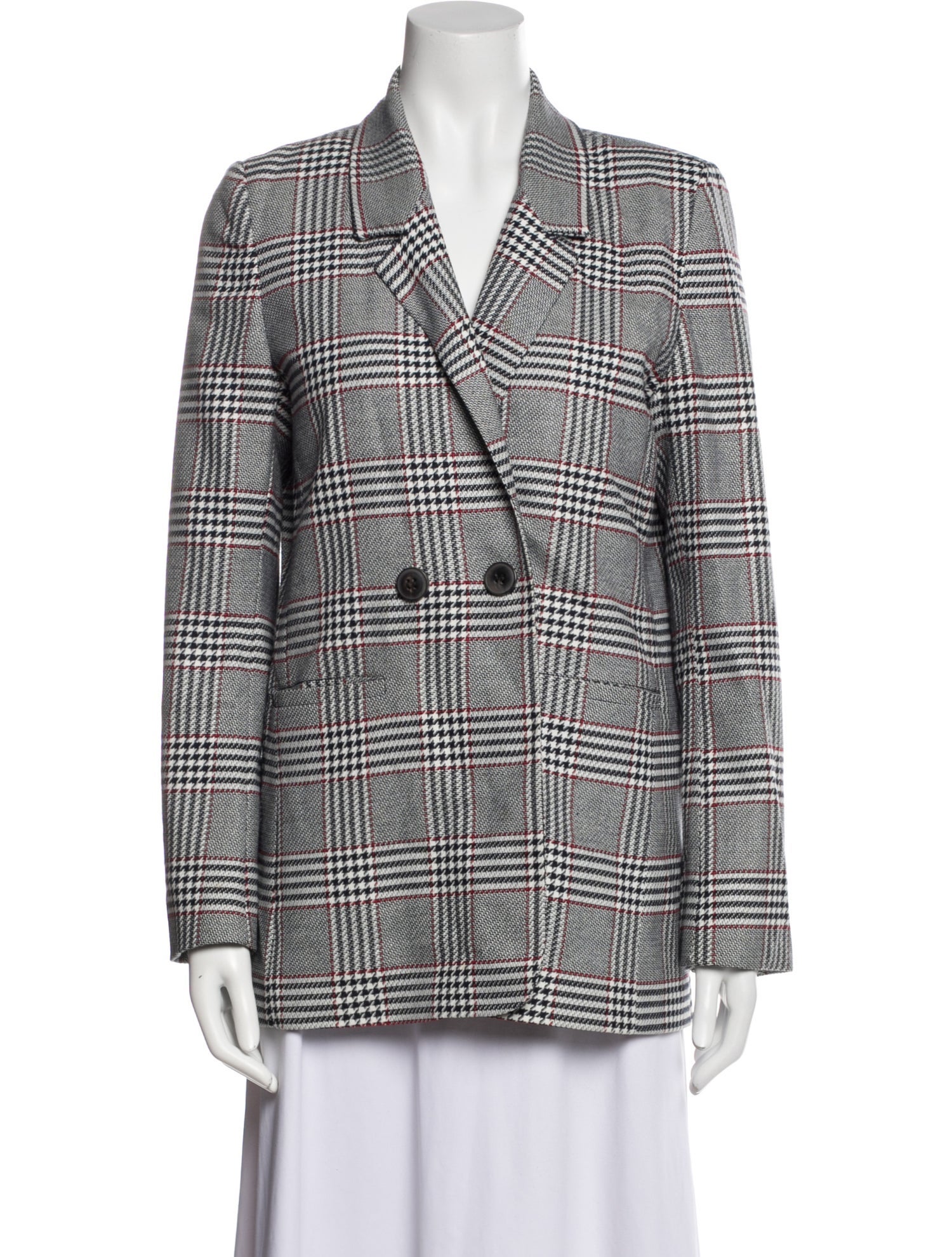 Anine Bing Plaid Print Blazer