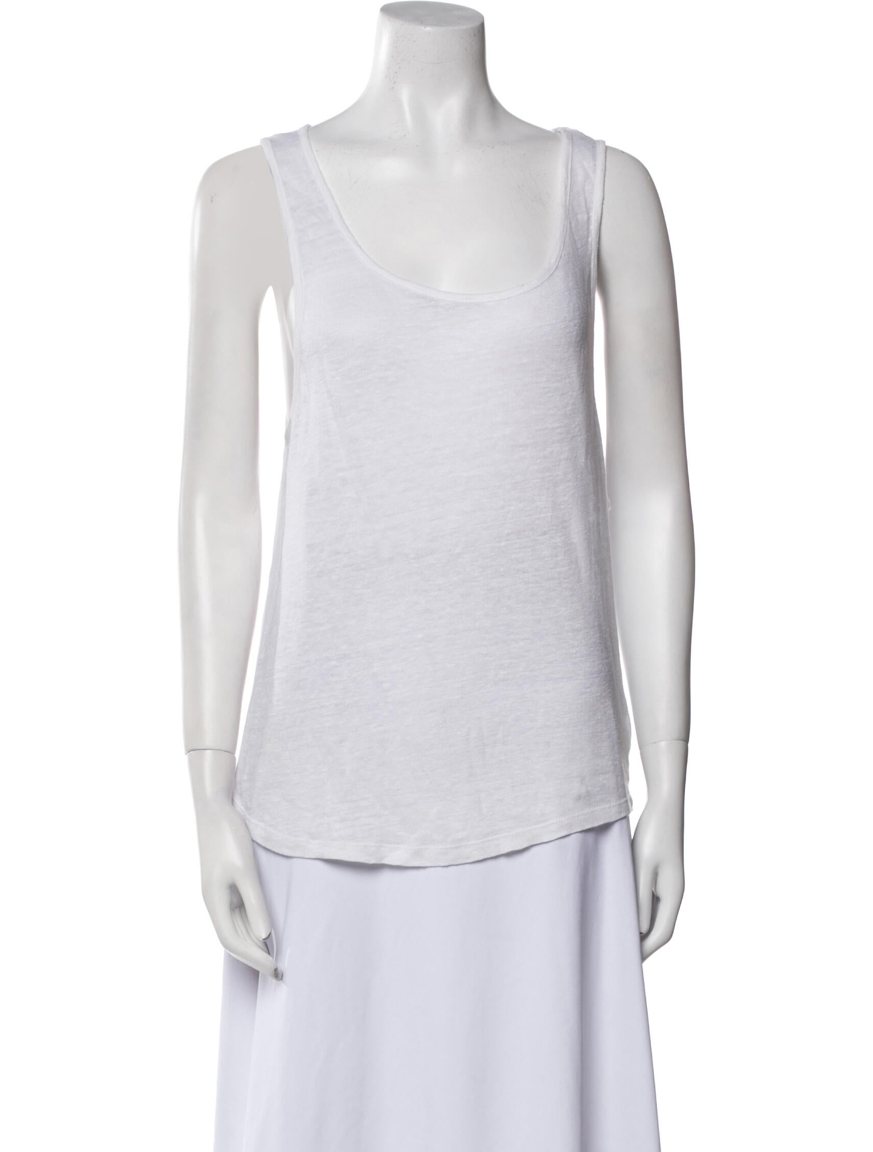 Anine Bing Linen Scoop Neck Top